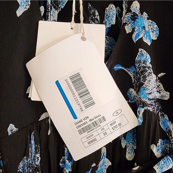 NWT Diane Von Furstenberg Martina Long Sleeve Ruffle Wrap Dress - Picture 5 of 6